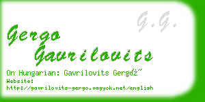 gergo gavrilovits business card